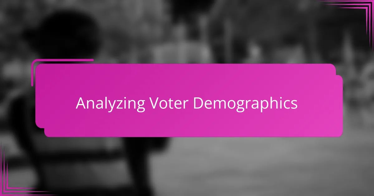 Analyzing Voter Demographics