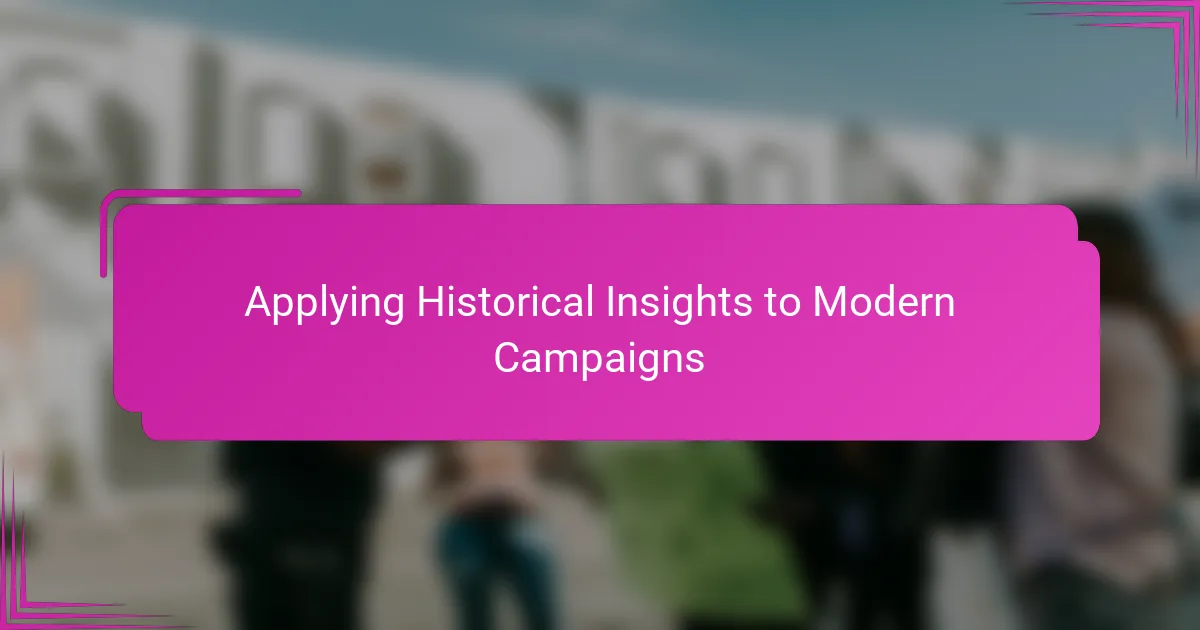 Applying Historical Insights to Modern Campaigns