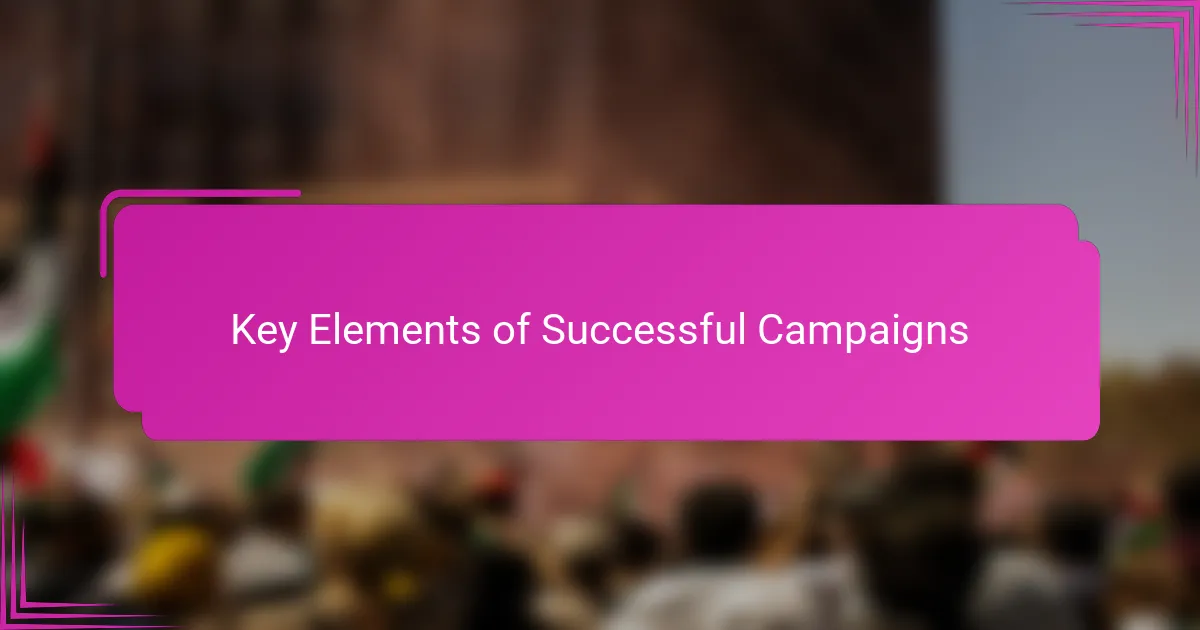 Key Elements of Successful Campaigns