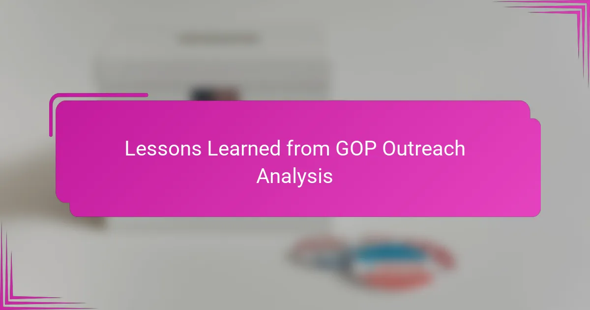 Lessons Learned from GOP Outreach Analysis
