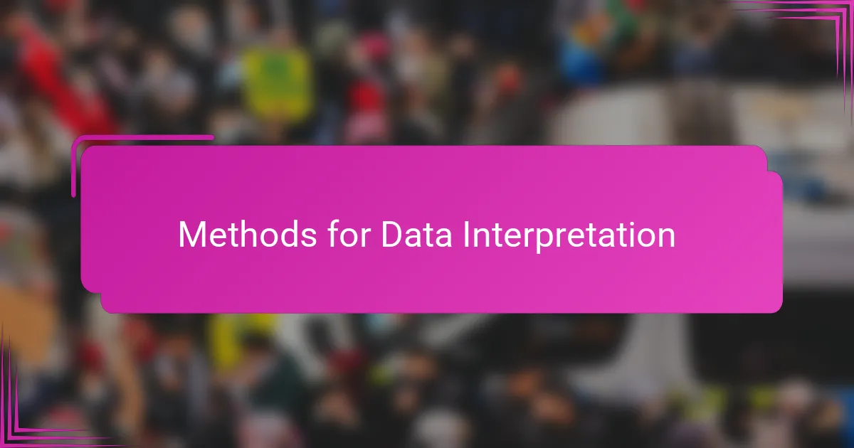 Methods for Data Interpretation
