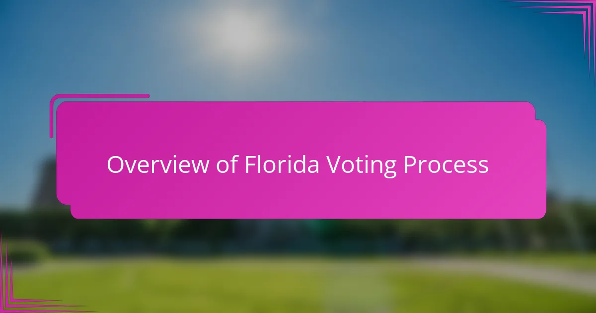 Overview of Florida Voting Process