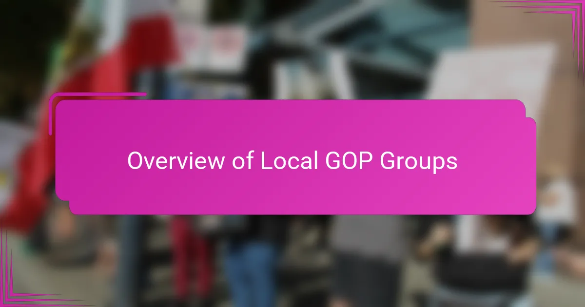 Overview of Local GOP Groups