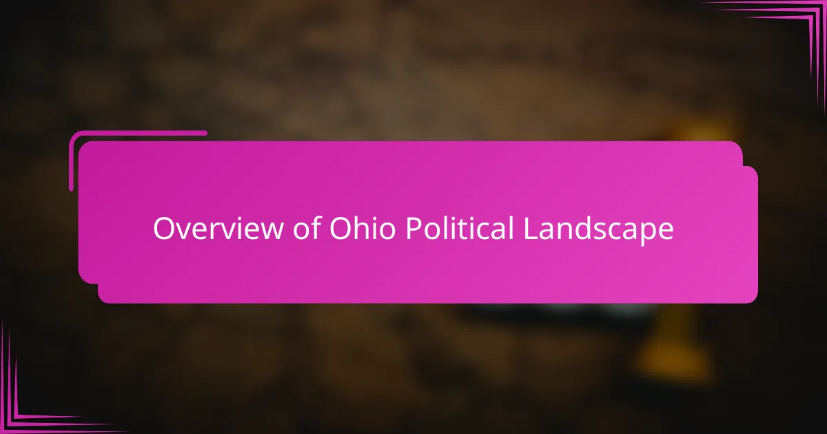 Overview of Ohio Political Landscape
