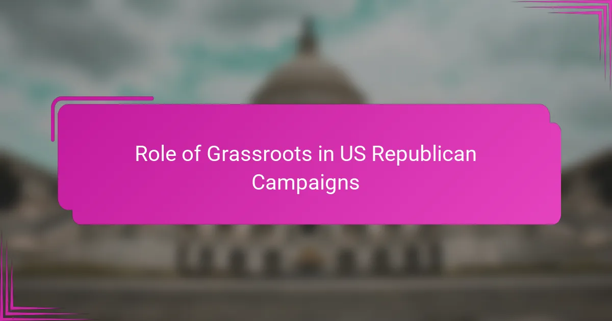 Role of Grassroots in US Republican Campaigns
