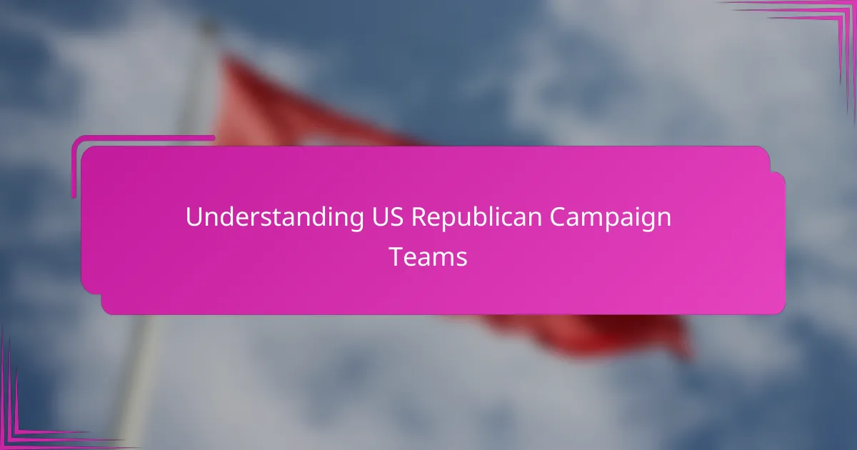 Understanding US Republican Campaign Teams